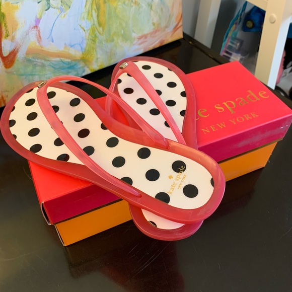 Polka Dot Jelly Flip Flops - Picture 2 of 5
